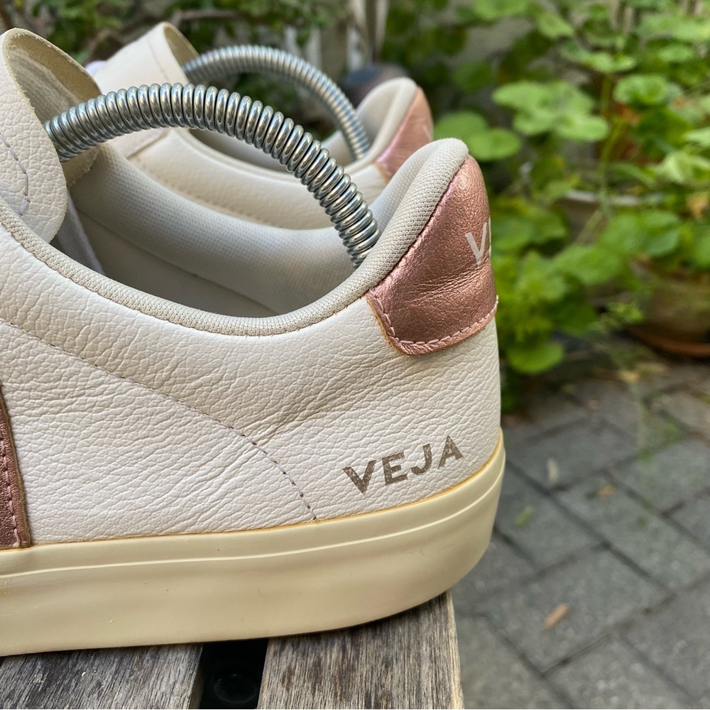 Veja Campo ChromeFree Sneakers Women's Size 10 White Pink Athletic Leather Shoes - Picture 4 of 14